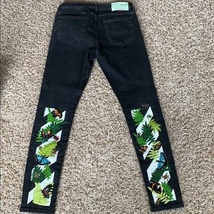 Off-White Black Embroidered Skinny Jeans